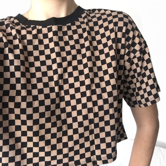 🧸 checkered cropped tee - Picture 2 of 4